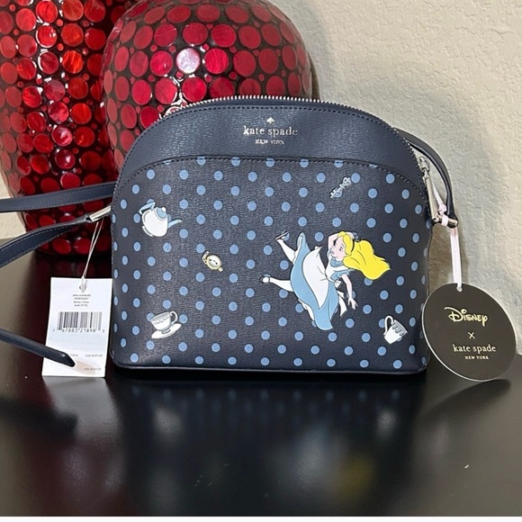 2fer NWT Kate Spade Disney Polka Dot Crossbody with matching card holder set - Picture 1 of 11